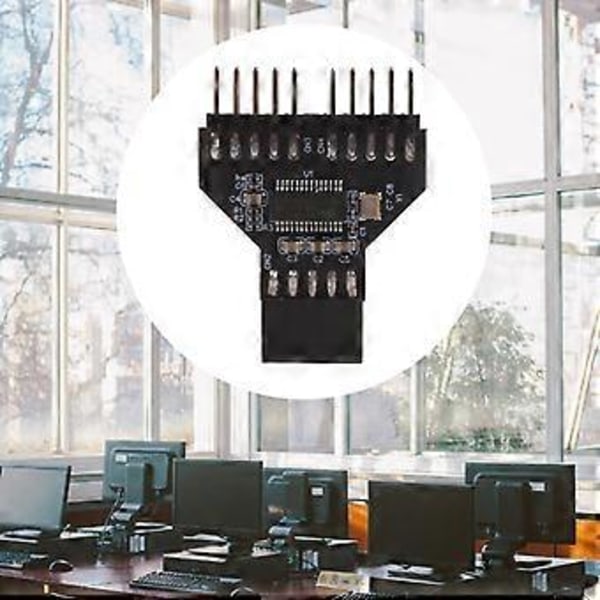USB 2.0 9-nastainen jakaja emolevylle USB 9-nastainen liitin 1-2 laajennusadapteri