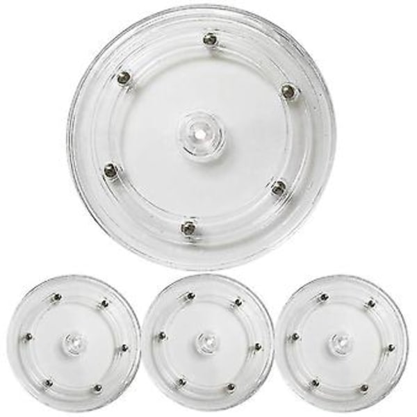 4 kpl Kirkas Lazy Turntable, 6 tuuman akryylinen kääntöpöydän laakeri keksien koristeluun, kirkas kääntyvä Or