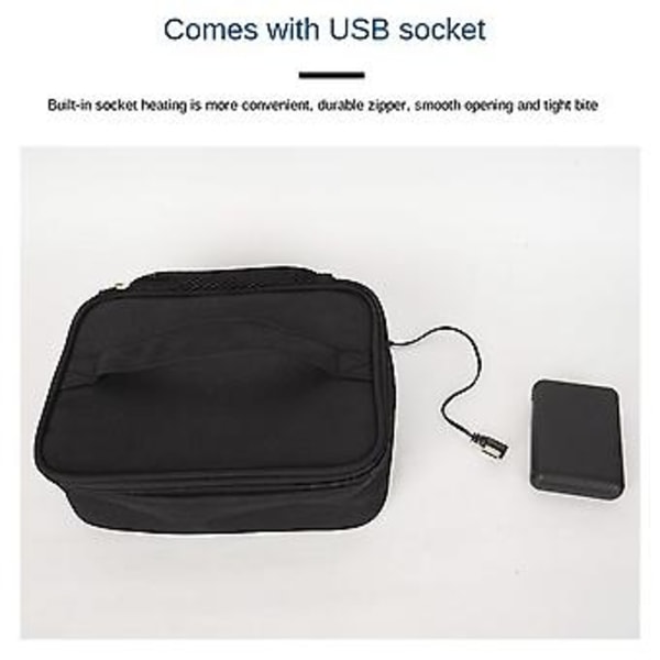 Usb Powerbank Matlåda Lunchbox Picknick Matbehållare Väska Elektrisk Lunchlåda