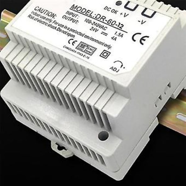 -60-12 Transformer 12 Volt 5 Ampere Industriel Din Skinne Strømforsyning 220v Ac Til 12v Dc Strømforsyning(12