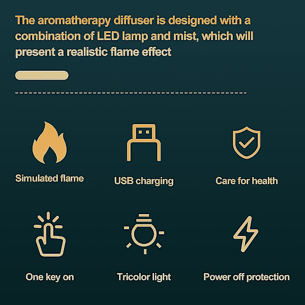 Flamme Aroma Diffuser Luftfugter Kontor Desktop Mute Spray Soveværelse