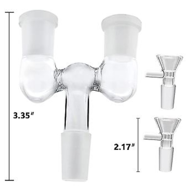 Lasiputkisovitin, 14 mm uros kaksois 14 mm naaras -sovittimeen