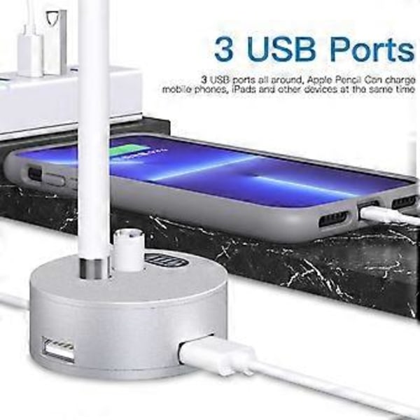 LED-latausindikaattorilla varustettu latausteline Apple Pencil 1. sukupolvelle, alumiininen pöytälataustelakka