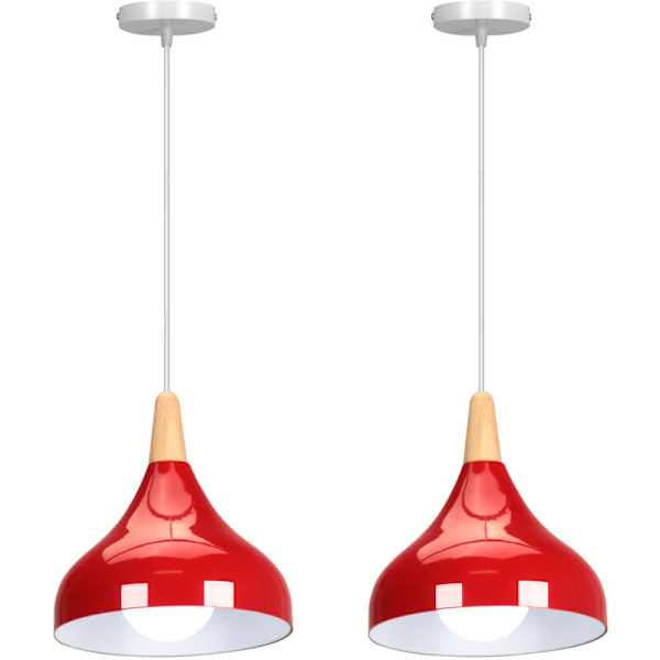 Modern enkel taklampa inomhus hängande lampa justerbar ljuskrona för ö bar café 2 st röd