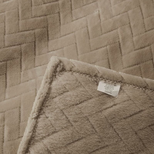 Mjuk plyschfilt, Queen size sofffilt, Mjuk fluffig soffdekorfilt - Mysig och lätt, Beige, 127 x 152 cm
