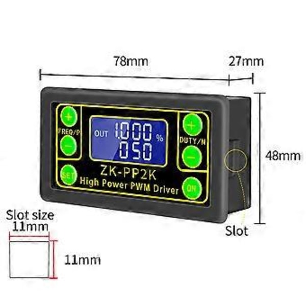 ZK-PP2K Signalgenerator PWM Pulsgenerator LED Stepper Motor Solenoidventiler Drivrutin Fördröjning med Tid Pulsbredd Frekvens Driftcykel Justering Func