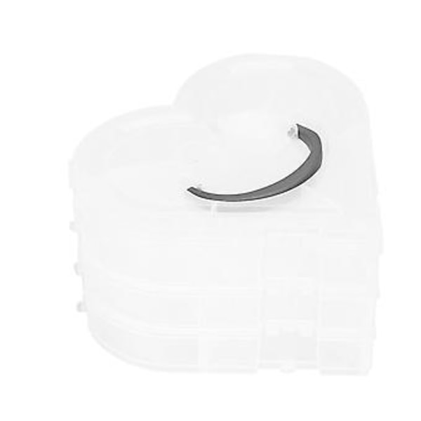 Hjärtformad Klar Smyckesförvaring Organizer Plast DIY Förvaringslåda Smyckeskonst Förvaringsbehållare