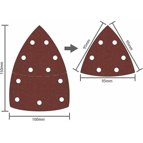 SanderSheets 100 stk., musesandpapir til forskellige formål, korn 40-80-120-180