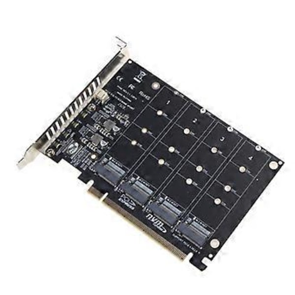 M2 SSD till PCIE Adapterkort PCIEX16 NVME M2 M-KEY SSD RAID Moderkort PCI-E