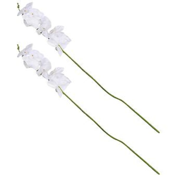 2 st 96 cm Konstgjorda Real Touch Orkidéer Blommor 9 huvuden Latex Phalaenopsis Stjälkar För DIY Bröllop