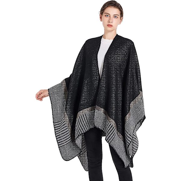 Ponchos för kvinnor, sjalar, wraps, överdimensionerad vinterscarf, dam poncho cape, varm