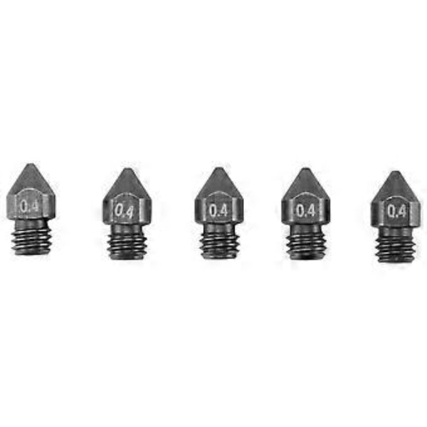 5 st/Lot 3D-skrivardelar MK8 Härdat Stål Munstycke 1,75 mm 0,4 mm för MK8 3 CR10 CR10S Hotend Kit