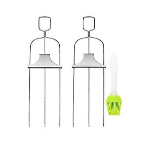 Grillspett Rostfritt Stål För Grillutflykter Ing Verktyg, 2-pack Set 35cm BBQ Shish Kabob Spett