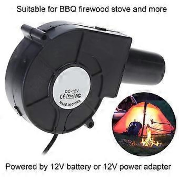 Grillvifte 12V 20W AC Drevet Blåservifte 9733 for Camping Pikniktur BBQ