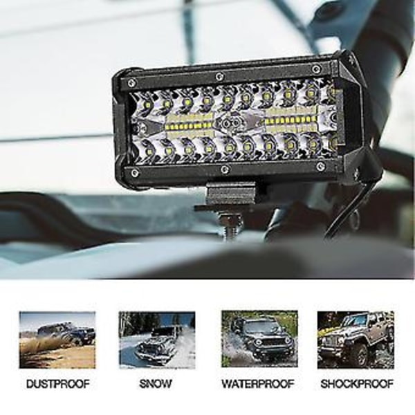 7 Tum 120w Kombinerad Led Ljusramp Spot Flood Beam För Arbete Körning Offroad Båt Bil Traktor Lastbil Su