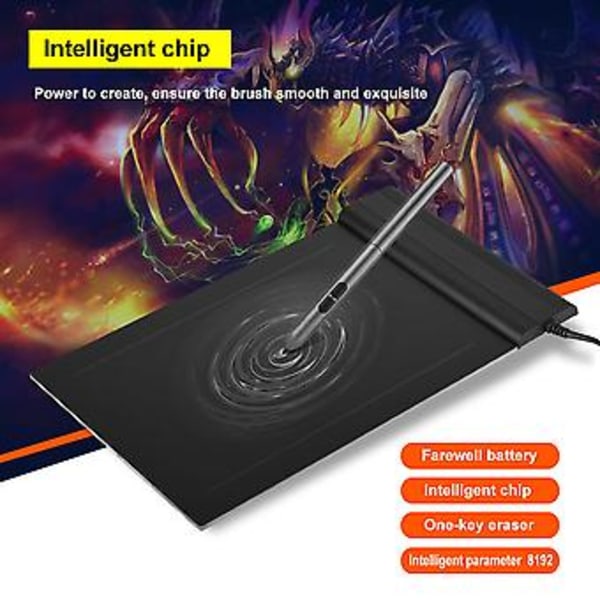 Digital Art Pad, S640 Grafisk Ritplatta Ritbord Konst Ritplatta Slående Utseende