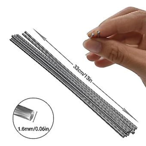 100 stk. Aluminium Elektrode Tråd Lav Temp Smeltbar Løsning Sveising Flussfylt Elektrode 1,6 mm x 33 cm (1/16 tommer X 13 tommer) A