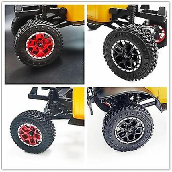 4st 1.0 Däck Och Metall Beadlock Fälgar Set För 1/24 Rc Crawler Bil Axial Scx24 Fcx24 Enduro24 Delar, silver A