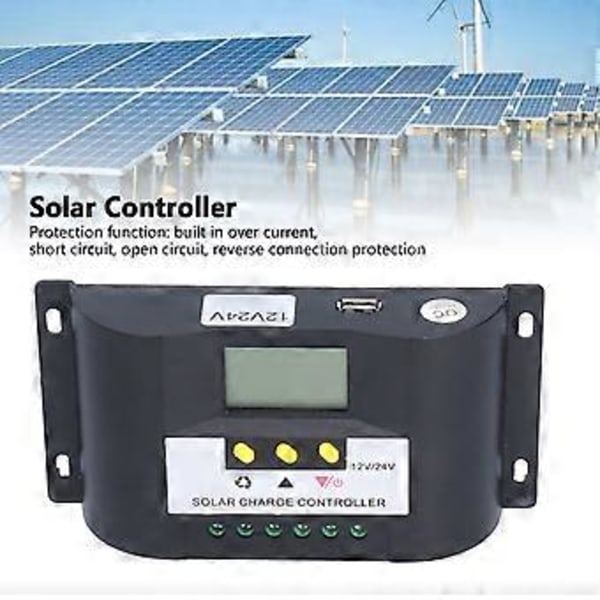 Intelligent Solar Charge Controller med Justerbare Timer Kontroltilstande LCD Display Solar Controller til DC Belastninger 10A