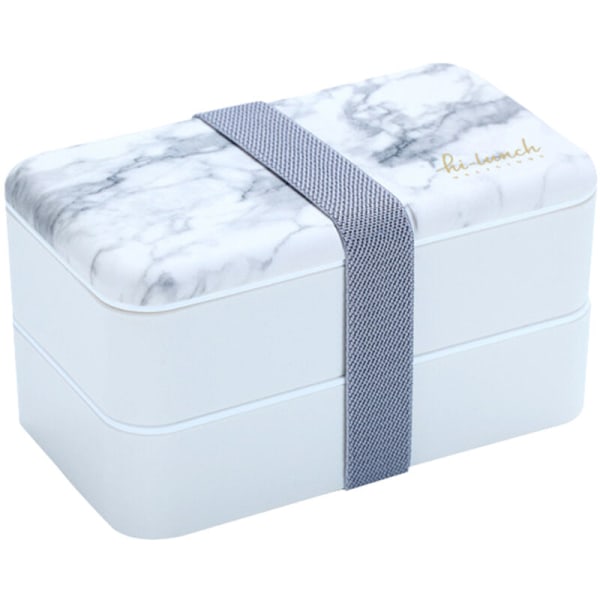 Bento Lunchbox Matbehållare med bestick för vuxna och barn Mikrovågsugn Bentobox (vit)