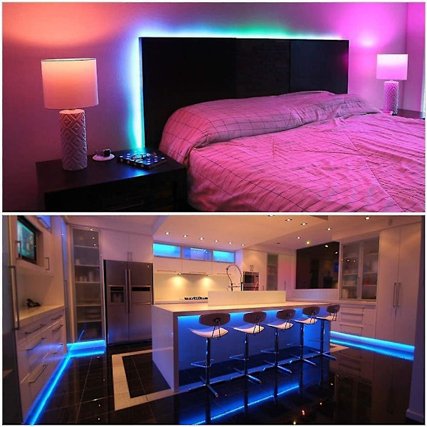 Led-remsa 5m ljusremsa belysning, ljusstång Rgb Smd ljusslingor, led-lampor för fest, sovrum, hem, TV, köksdekoration