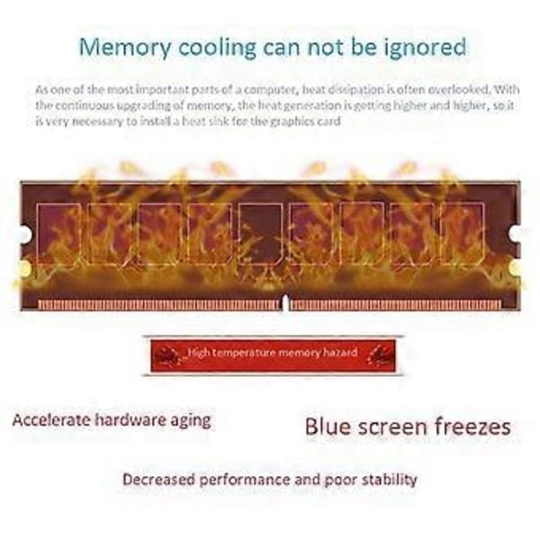 4 st Ren Koppar RAM Kylfläns Radiator för Ram Minne Kylare Kylning Kylfläns Stationär Minne Radiator DDR2 DDR3 DDR4