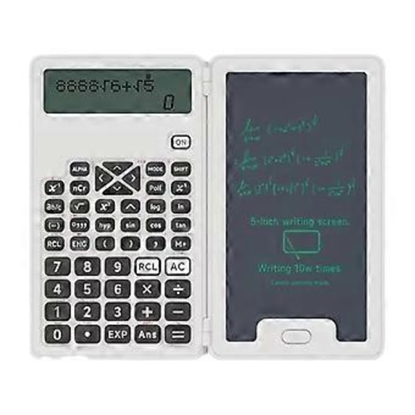 Lommeregner med skrivetavle 12 cifre LCD-display Funktionslommeregner Bærbar lommeregner til kontor skole A