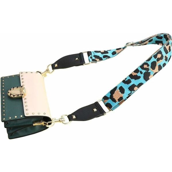 DENUOTOP Dam Crossbody Väska Stor Crossbody Färgglad Leopard Läder Crossbody Handväskor Crossbody Rem Justerbar Axelrem för Bil