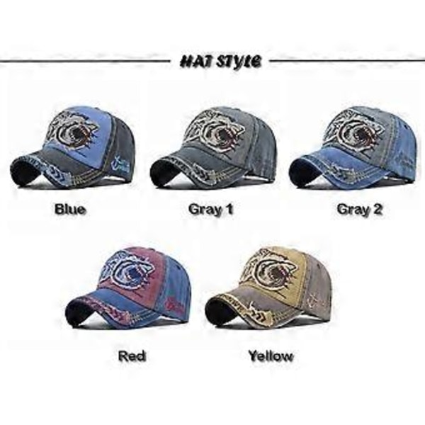 Retro gammel stor haj baseball kasket solhat stort hoved omkreds par buet skygge peaked cap stor broderi cowboyhat