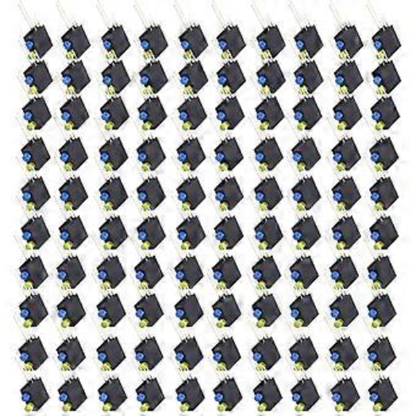 100 st LED-ljushållare 90 graders böj dubbla hål industriella delar svart upp gul ner blå