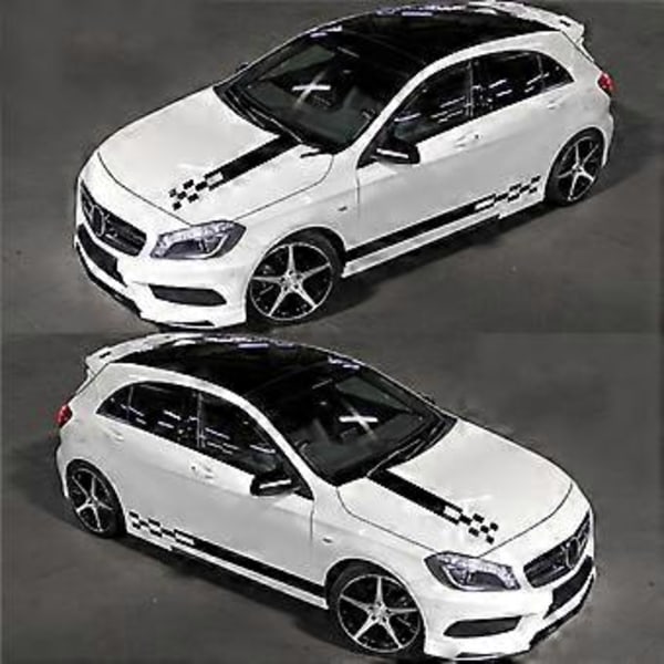 5 kpl Auton Sivupeilin Konepellin Takapeilin Tarrat Raidat Kilpa-autotarrat Kaikille Autoille Vinyyli Puskuritarrat