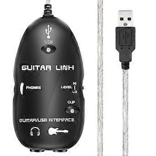 Gitarr till USB Interface Länkkabel Adapter /PC Inspelnings CD Studio Laptop