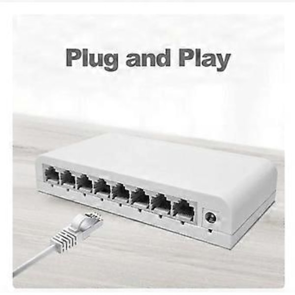 5 Portin Gigabit Data Switch, Verkkokeskitin, Pöytäkoneen Ethernet-jakaja, Plug & Play Suojatut Portit Tuulettimeton Hiljainen Mini Kannettava