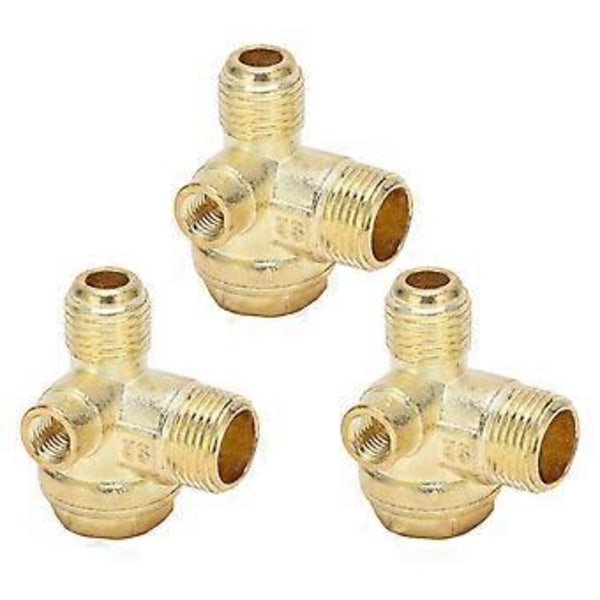 3st Backventil 3-vägs Mässing Luftkompressor Gänga Central Pneumatisk Tillbehör 8mm 16mm 14mm