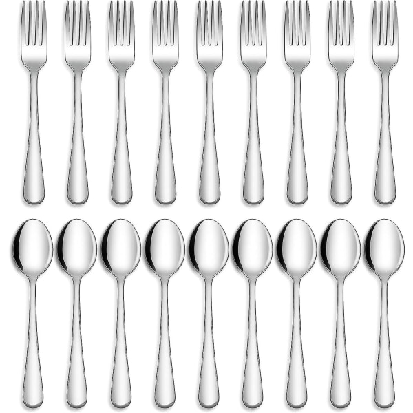 24 delar gaffel och sked Set, livsmedelsklassat rostfritt stål set för hem, kök och matsal, spegelpolerad, Dishwa