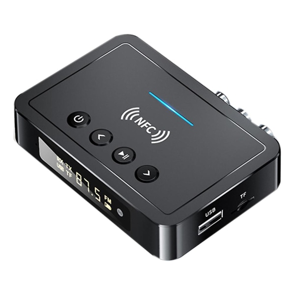 Bluetooth-mottaker-sender 5,0 Fm håndfri samtalelyd Stereo Aux 3,5 mm Jack Rca optisk ledning