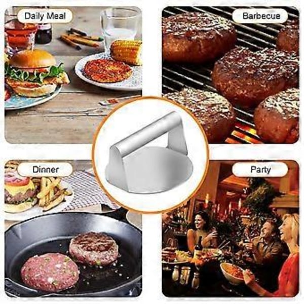 Hamburgerpresse i rustfrit stål, Briket Hamburger Patty Masher Rund Kødbriketform Køkkenudstyr