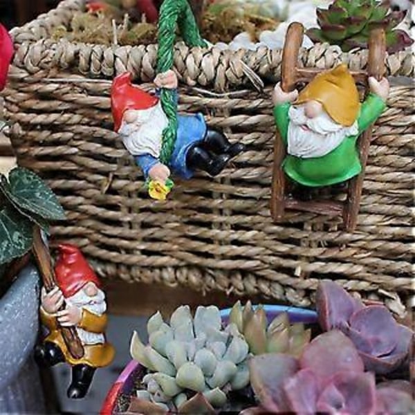 Fe Have Tilbehør, Havegnome Miniature, Mini Gnome Have Sæt Dværge Statue til Fe Have, Boligdekoration