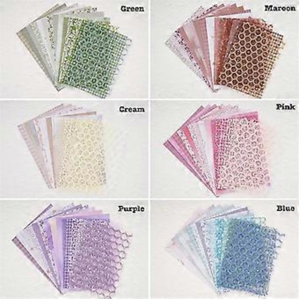 90 ark scrapbook-papir og dekorativt nettingstoff assortert sett - 6 pakker blandet spesialpapir for scrapbooking, B
