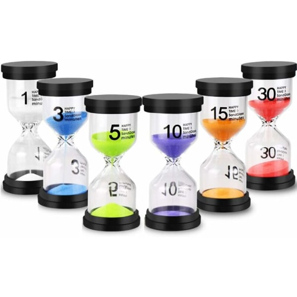 Sand Timer Färgglada Timglas Sandglas Timer 1 min/3 min/5 min/10 min/15 min/30 min Sandklocka Timer för Spel Klassrum Hemmakontor(P