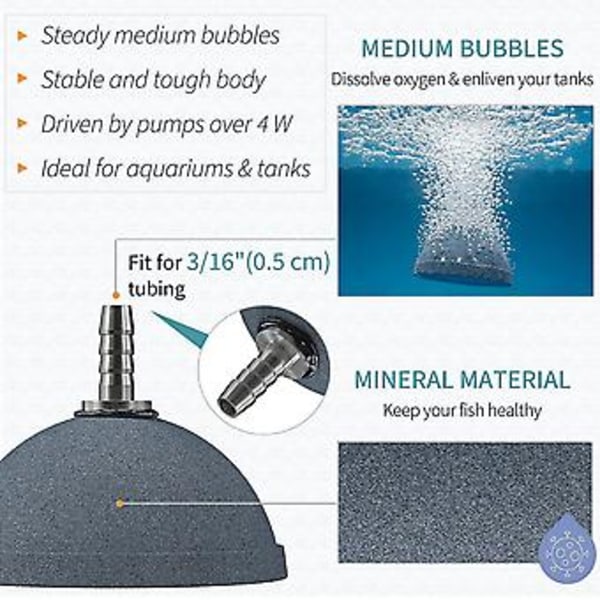 Akvarium 6cm Brød Luftstein Boble Diffuser Utløserverktøy For Luftpumper Fisketanker Bøtter Små Dammer Og Dwc Reservoarer