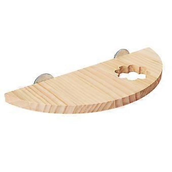 Træ Kæledyr Hamster Mus Chinchilla Bur Legetøj Stand Platform Vippe Pedal (Hul Halvcirkel)