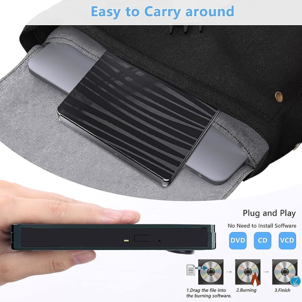 Eksternt optisk drev Spot Zebra mønster Dvd brænder Type-c+usb3.0 Dual Interface Mobil optisk drev Læsbart og skrivbart