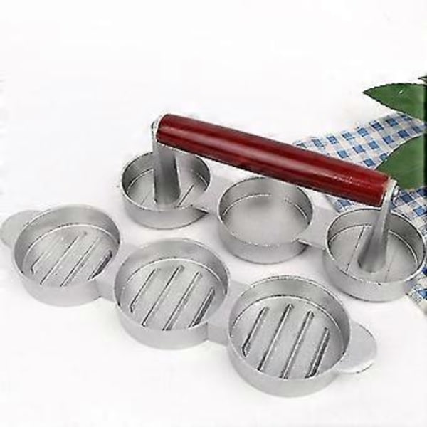 Mini Hamburgerpresser Nonstick 3 Slot Små Bøffer Presse Triple Bøf Maker Form Maskine Kød Kitc