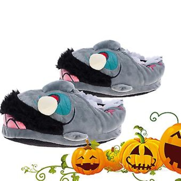 Halloween Skridsikre Hjemmesko Halloween Skøre Zombie Hoved Varme Hjemmesko
