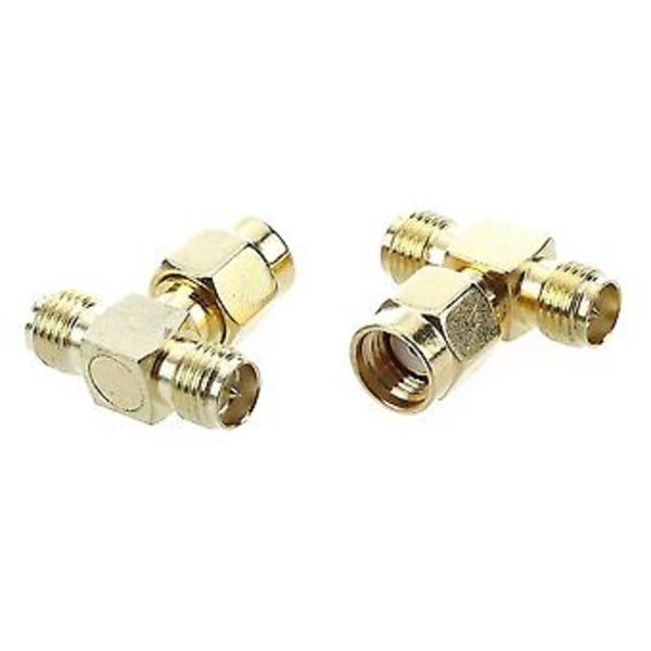 2 stk. RP Sma til to RP Sma Fe Triple T Rf Adapter Konnektor 3-vejs Splitter
