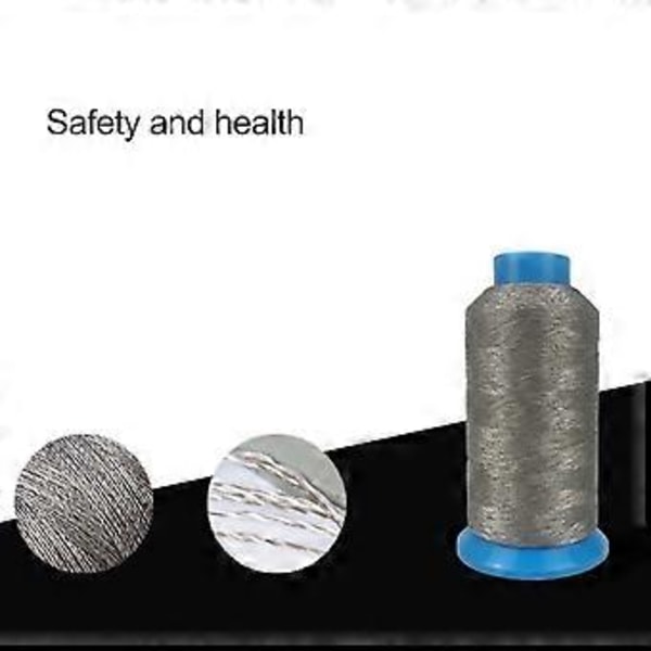 Silverfiber Fast Silverpläterad Fibersytråd DIY Antistatiska Kläder Ledande Filtar Lakan Quilting