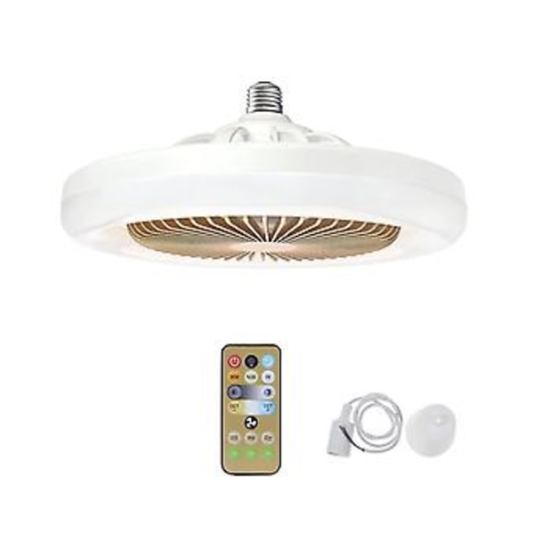 30W Takfläkt Med E27 Lampfot Omvandlare Med Fjärrkontroll För Säng Hem +