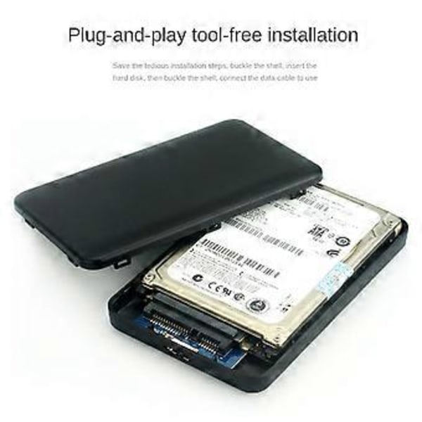 HDD-kabinett SSD-fodral Krypterat hårddiskkabinett 5 Gbps USB3.0 SATA Hårddiskkabinett för 2,5-tums hårddisk