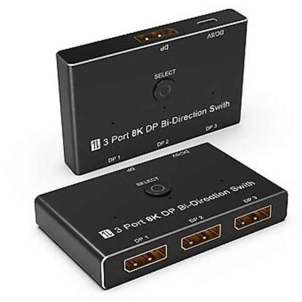 Displayport 1.4 Splitter 1x3 Växlare 8k@30hz HD-skärm